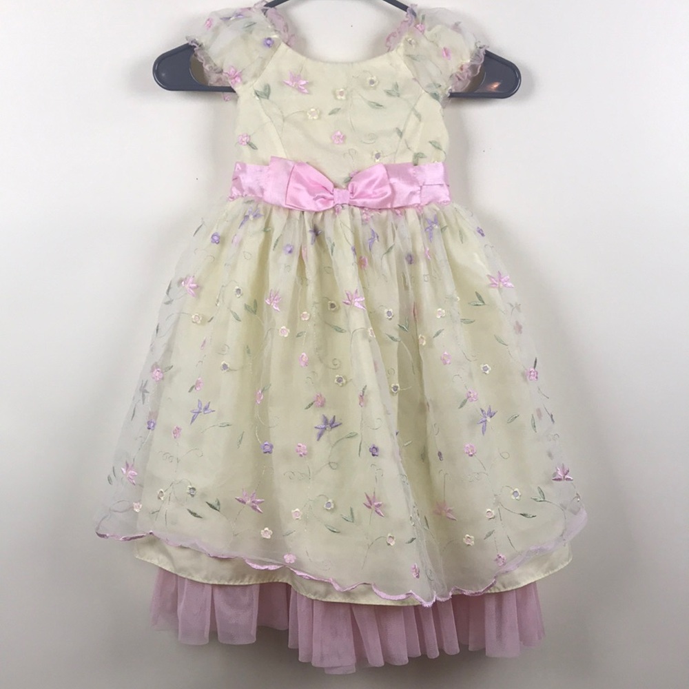 Girls yellow Easter Sunday dress size 4